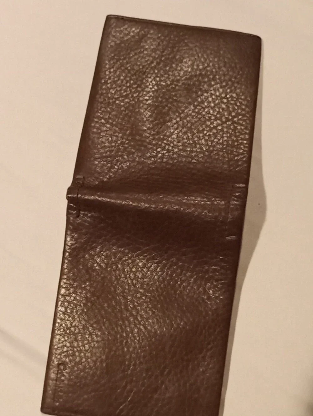 Calvin Klein Dark Brown Textured Leather Bi-Fold Wallet
